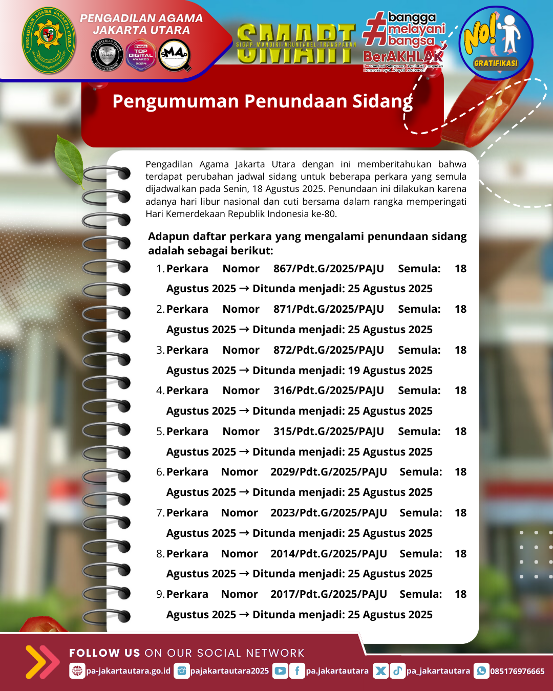 Pengumuman Penundaan Sidang